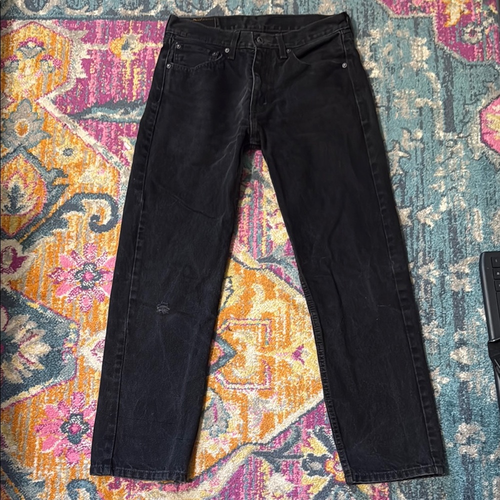 Levi's Men's Dark Black Straight Jeans